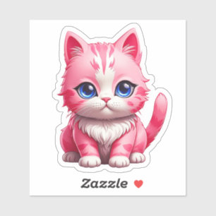 Pink Niedlich Kitty Cat Aufkleber