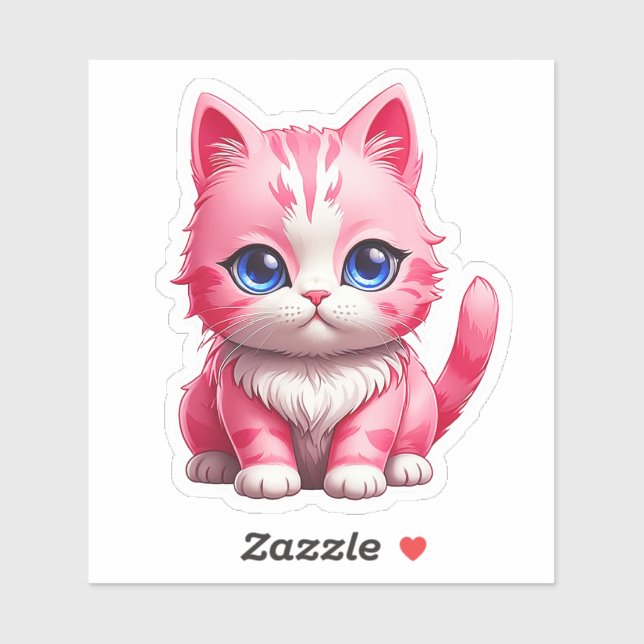 Pink Niedlich Kitty Cat Aufkleber (Blatt)