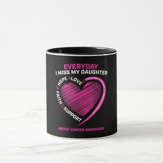 Pink Niedlich Love Memory Daughter Brustkrebs Awa Tasse (Zentrum)