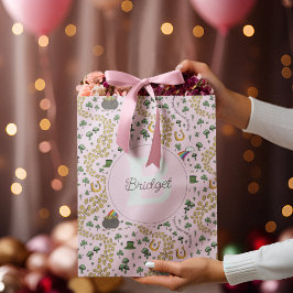 Pink Niedlich n' Curvy Kleeblatts Baby Name St Pat Mittlere Geschenktüte