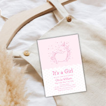 Pink Niedlich Polka Dot Unicorn Girl Babydusche