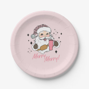 Pink Niedlich Santa, Boujee Santa w/Stanley Belt B Pappteller