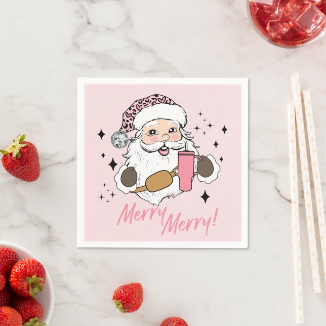 Pink Niedlich Santa, Boujee Santa w/Stanley Belt B Serviette (Beispiel)