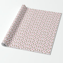 Pink Niedlich Simple Christmas Rentier-Gesichtsmus Geschenkpapier