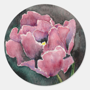 Pink NIght Tulip Envelope Wedding Siegel Runder Aufkleber