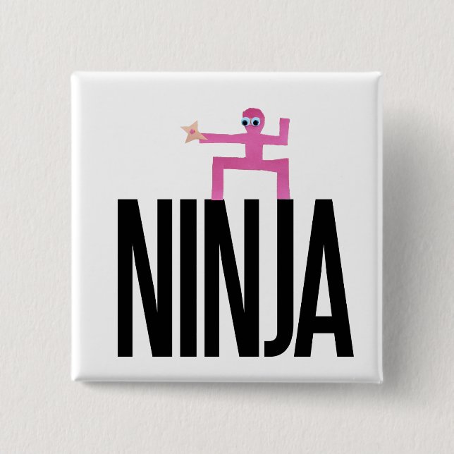 Pink Ninja Button (Vorderseite)