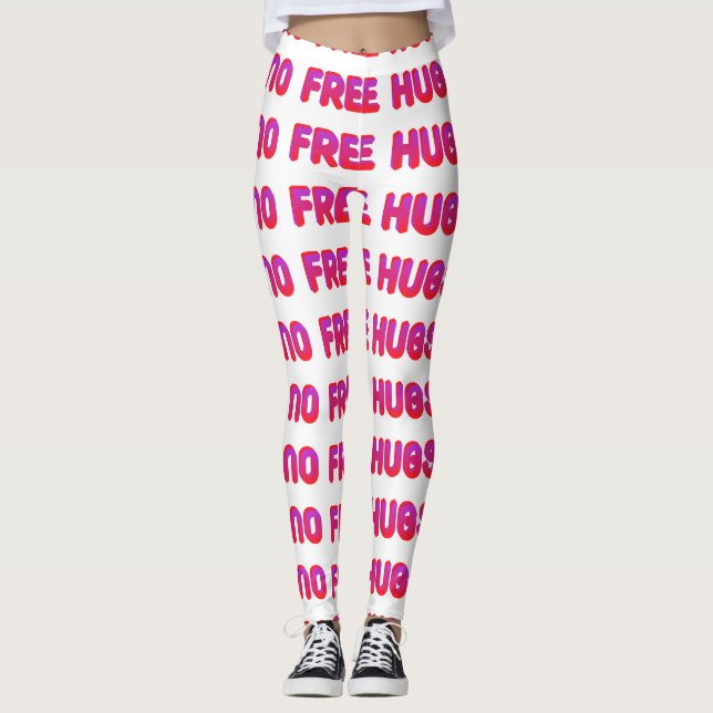 Pink No Free Hugs Leggings (Devant)