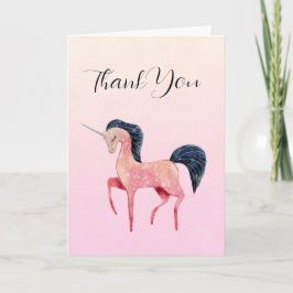 Pink Nordic Unicorn mit Black Mane Vielen Dank Karte