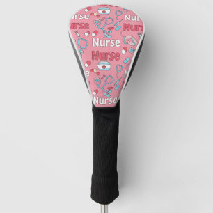 Pink Nurse Life Nahtloses Muster (1) Golf Headcover