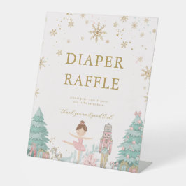 Pink Nutcracker Baby Shower Diaper Raffle Sign Sockelschild