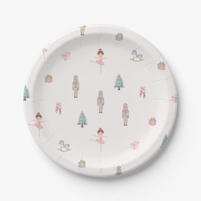 Pink Nutcracker Ballet Baby Shower Paper Plates Pappteller (Vorderseite)