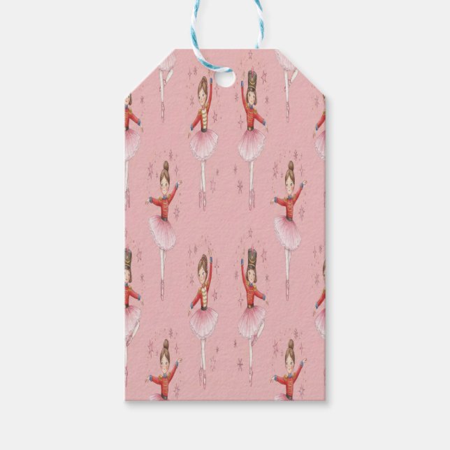 Pink Nutcracker Ballet Theme Girls Geschenkanhänger (Vorderseite)