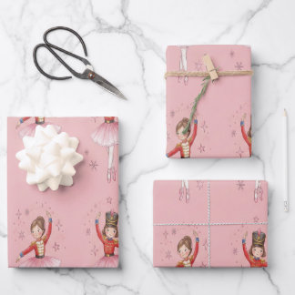 Pink Nutcracker Ballet Theme Girls Geschenkpapier Set