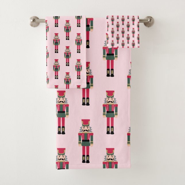Pink Nutcracker Ballet Weihnachtsbadehandtücher Badhandtuch Set (Insitu)