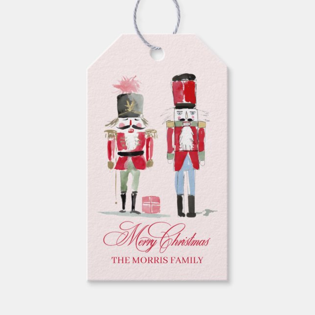 Pink Nutcracker Custom Gift Tags Geschenkanhänger (Vorderseite)