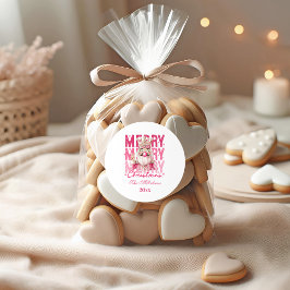 Pink Nutcracker Frohe Weihnachtsfeier Runder Aufkleber