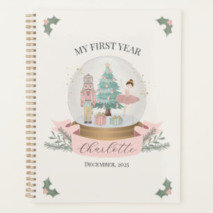 Pink Nutcracker Kinderdusche Erstes Jahr Meilenste Planer