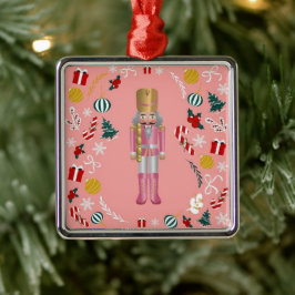 Pink Nutcracker Ornament Aus Metall