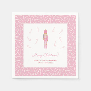 Pink Nutcracker Weihnachtsfeiertage Brunch Party Serviette