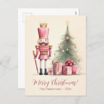 Pink Nutcracker Weihnachtskarte