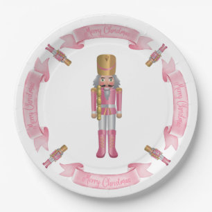 Pink Nutcracker Weihnachtsscheibe Pappteller