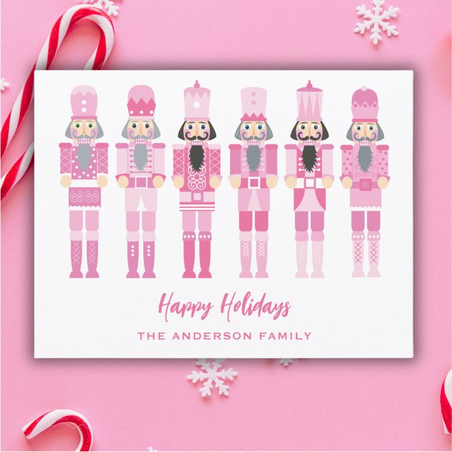PINK NUTCRACKERS CHRISTMAS POSTKARTE (Von Creator hochgeladen)