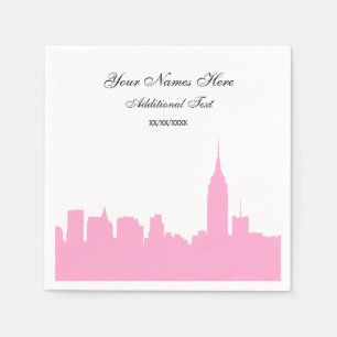 Pink NYC-Silhouette der Skyline, ESB Serviette
