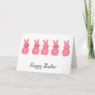 Pink Oaster Bunnies Feiertagskarte