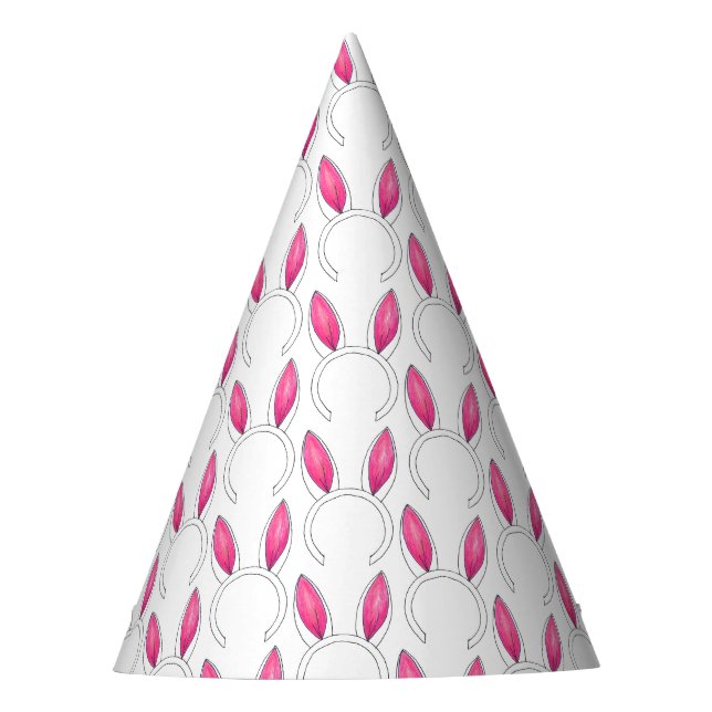 Pink Oaster Bunny Rabbit Oars Baby Dusche Tier Partyhütchen (Vorderseite)