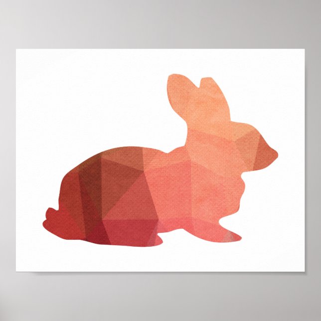 Pink Oaster Bunny Silhouette Poster (Vorne)