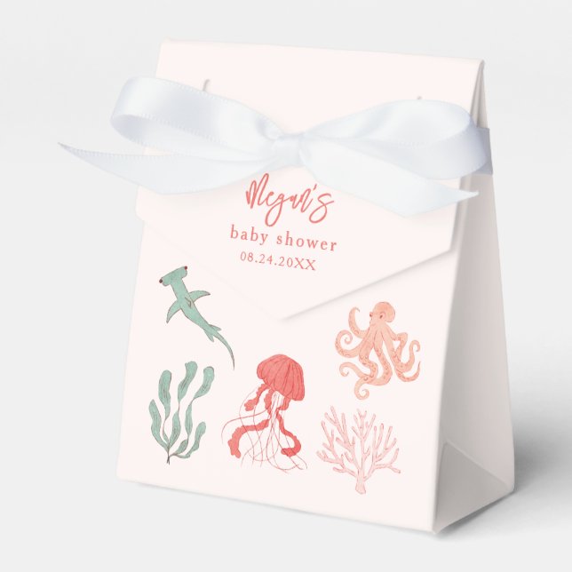 Pink Ocean Baby Dusche Geschenkschachtel (Vorderseite)