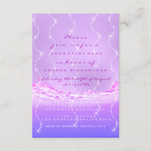 Pink Ocean Bridal Sweet 16. Spark Confetti Waves Einladung