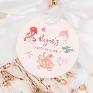 Pink Ocean Creature Baby Dusche Geschenkanhänger