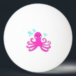 Pink Octopus Tischtennisball<br><div class="desc">Ein lustiger Cartoon rosa Oktopus mit Bläschen... </div>