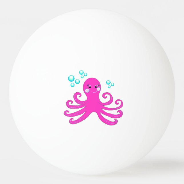 Pink Octopus Tischtennisball (Vorderseite)