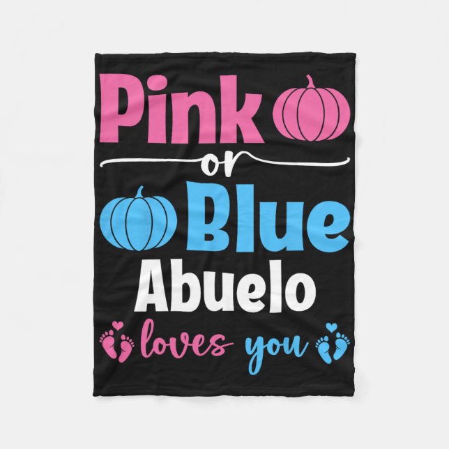 Pink oder Blau Abuelo liebt dich Kürbis-Geschlecht Fleecedecke (Vorderseite)