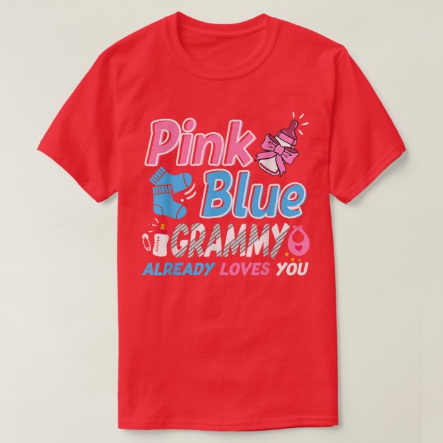Pink oder blau graue Lieben, die Sie Baby Geschlec T-Shirt (Design vorne)