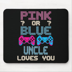 Pink oder Blau Onkel liebt dich Videospiel Geschle Mousepad
