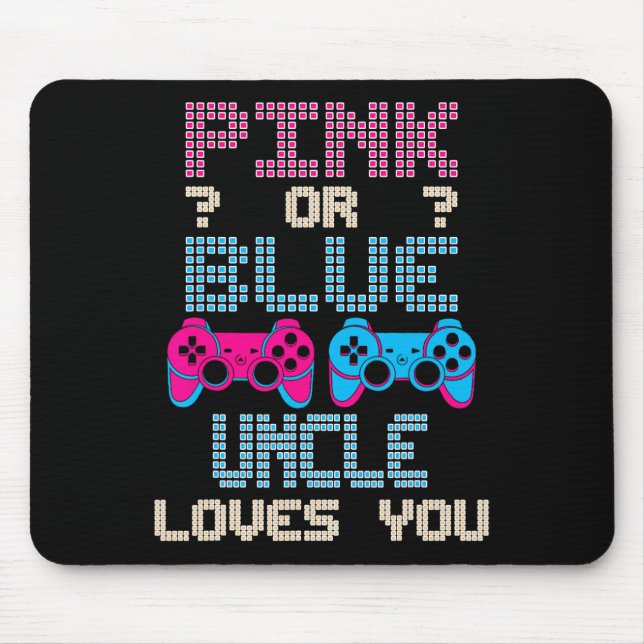 Pink oder Blau Onkel liebt dich Videospiel Geschle Mousepad (Vorne)