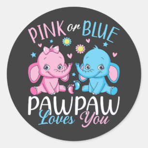 Pink oder blau pawpaw Lieben Sie Elephant Baby Runder Aufkleber