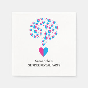 Pink oder Blue Baby Feet Frage Mark Gender Reveal Serviette