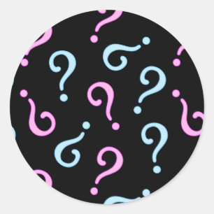 Pink oder Blue Baby Reveal Runder Aufkleber