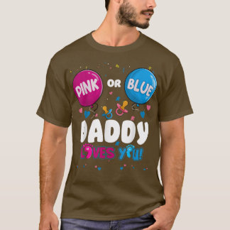 Pink oder Blue Balloon Daddy Lieben Sie Geschlecht T-Shirt