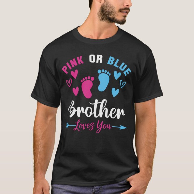 Pink oder Blue Brother Liebe Sie Familie Matching  T-Shirt (Vorderseite)