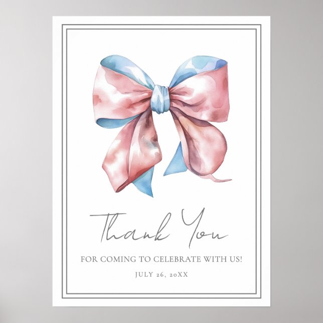 Pink oder Blue Geschlecht- Enthüllungsfeier Danke  Poster (Vorne)