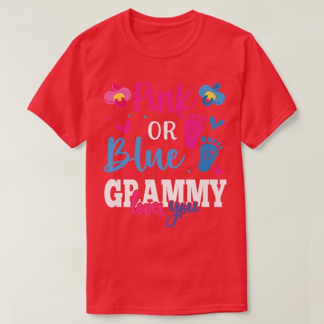 Pink oder Blue Grammy Lieben Ihr Baby Gender Revea T-Shirt (Design vorne)