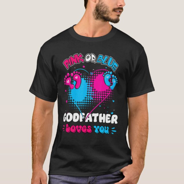Pink oder Blue Heart Pate Lieben Sie Dusche geben T-Shirt (Vorderseite)