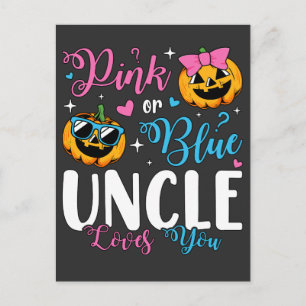 Pink oder Blue Onkel Lieben Sie Pumpkin Baby Postkarte