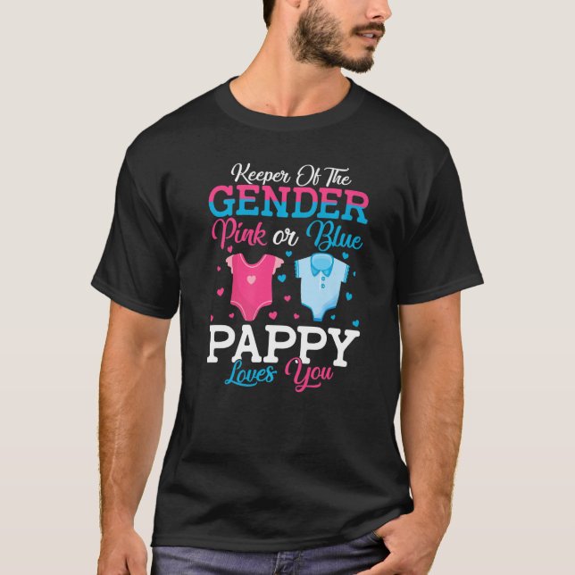 Pink oder Blue Pappy Keeper der Liebe "Gender Papp T-Shirt (Vorderseite)