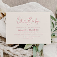 Pink Oh Baby Heart Calligraphy Simple Baby Show